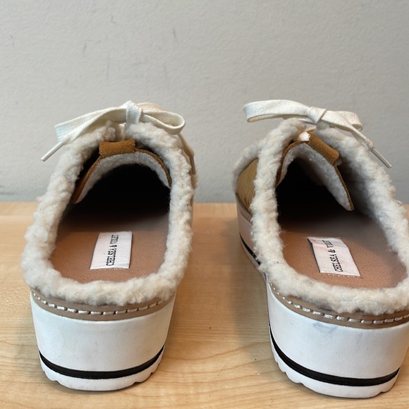 Chelsea& Violet Cozy Suede and Faux Fur Lace Up Platform Mule Sneaker - New - Picture 3 of 9